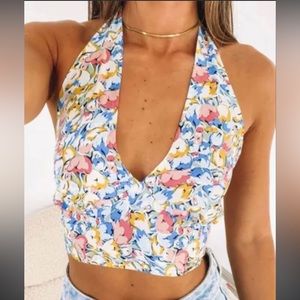 Beginning Boutique Floral Halter Top